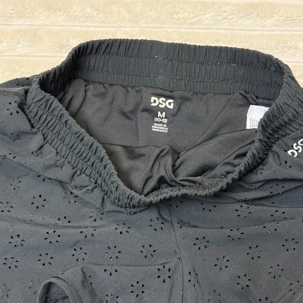 DSG: (2) Pair of Girls Athletic Shorts, Eyelet in Navy & Black, Size M (10-12)